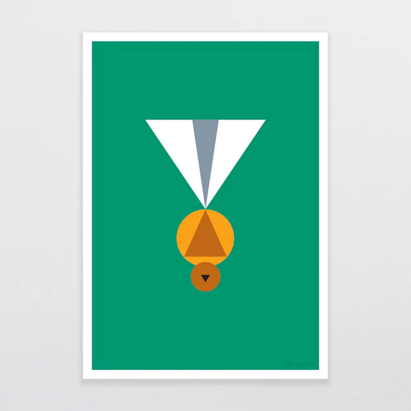 Geometric Piwakawaka by Glenn Jones - A4 Art Print