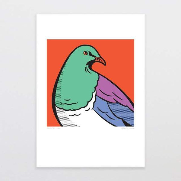 Comic Kererū by Glenn Jones - A4 Art Print