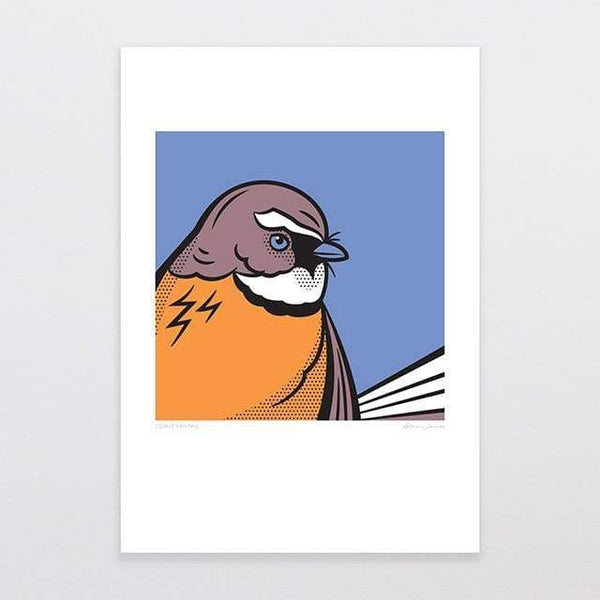 Comic Fantail by Glenn Jones - A4 Art Print