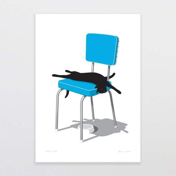 Stretch Time in Blue by Glenn Jones - A4 Art Print