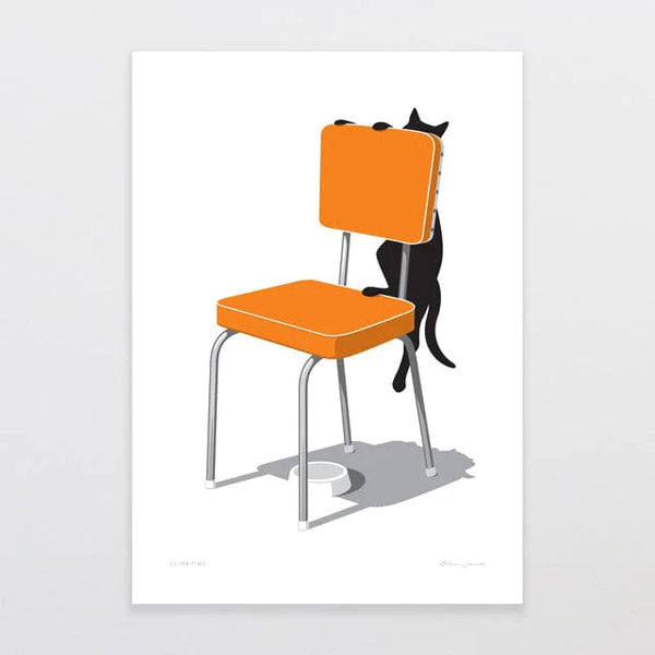 Climb Time in Orange by Glenn Jones - A4 Art Print