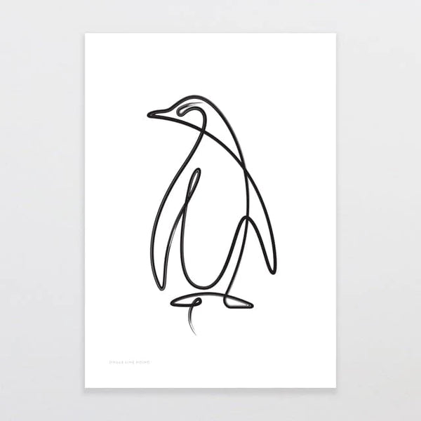 Single Line Hoiho by Glenn Jones - A4 Art Print
