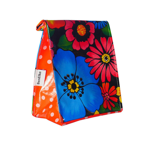 Lunch Bag by BenElke - Rain Flowers Black