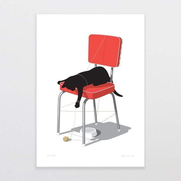 Play Time in Red by Glenn Jones - A4 Art Print