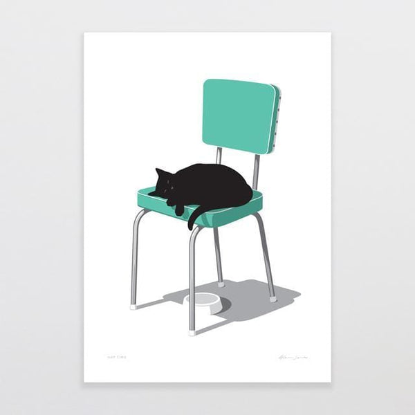 Nap Time in Sage by Glenn Jones - A4 Art Print