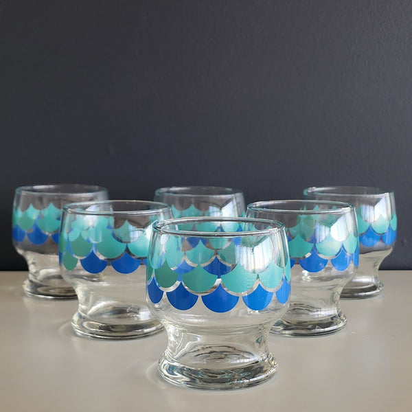 Blue Lagoon - Set of 6 Dessert Glasses