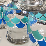 Blue Lagoon - Set of 6 Dessert Glasses