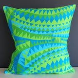 Fiesta Blue Green Triangles - Cushion Cover - 45cm x 45cm