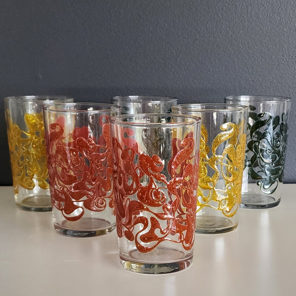Decorated Crown - Set of 6 Glasses