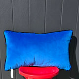 Blue Velvet Floral - Cushion Cover - 55cm x 33cm