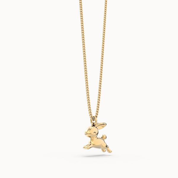 Chocli Flying Bunny 18K Gold Plated Necklace