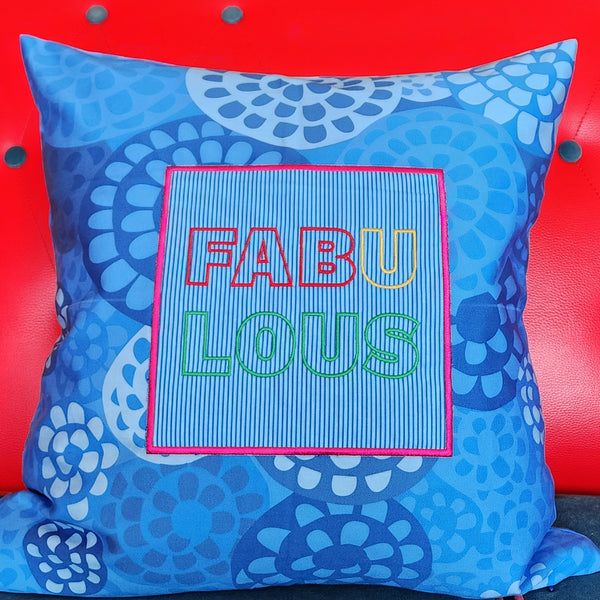 Fabulous on Fiesta Blue – Cushion Cover – 50cm x 50cm
