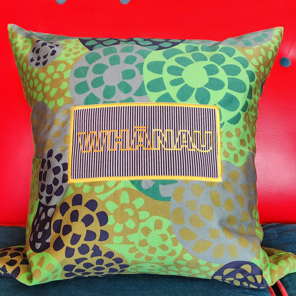 Whānau on Fiesta Sage Floral – Cushion Cover – 50cm x 50cm