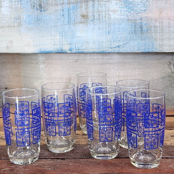 70's Baby Blue - Set of 6 Glasses