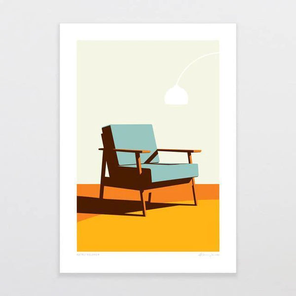 Retro Relaxer by Glenn Jones - A4 Print