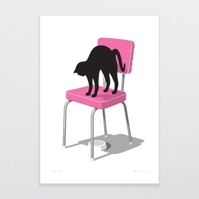 Yoga Time in Pink by Glenn Jones - A4 Art Print