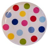 Coloured Dots on White - Plate