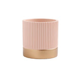 Ceramic Pots / Planters - Round Stripe Golden Stoneware
