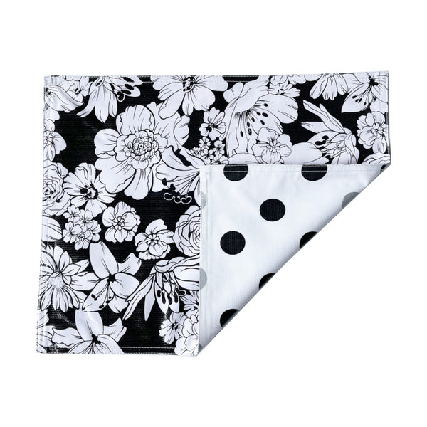 Set of 4 Double sided Placemats by BenElke - Wild Flower Black